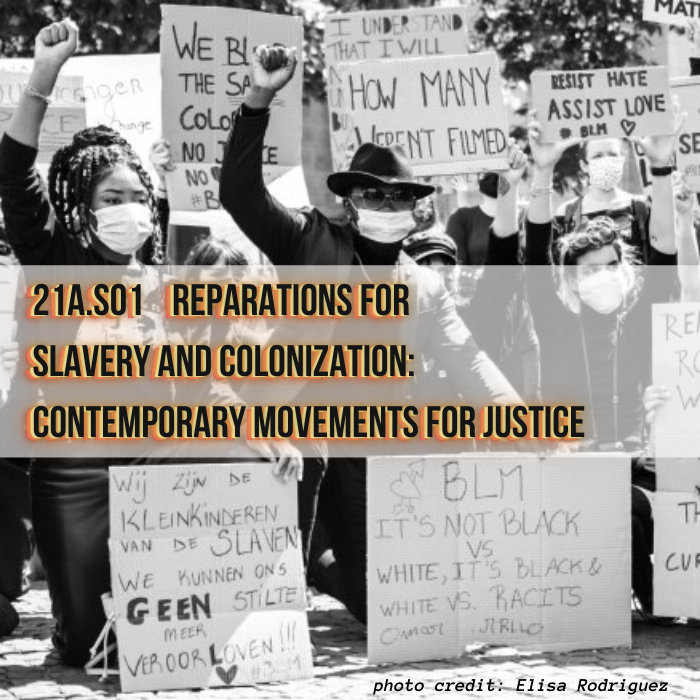 Reparations for slavery and colonization poster