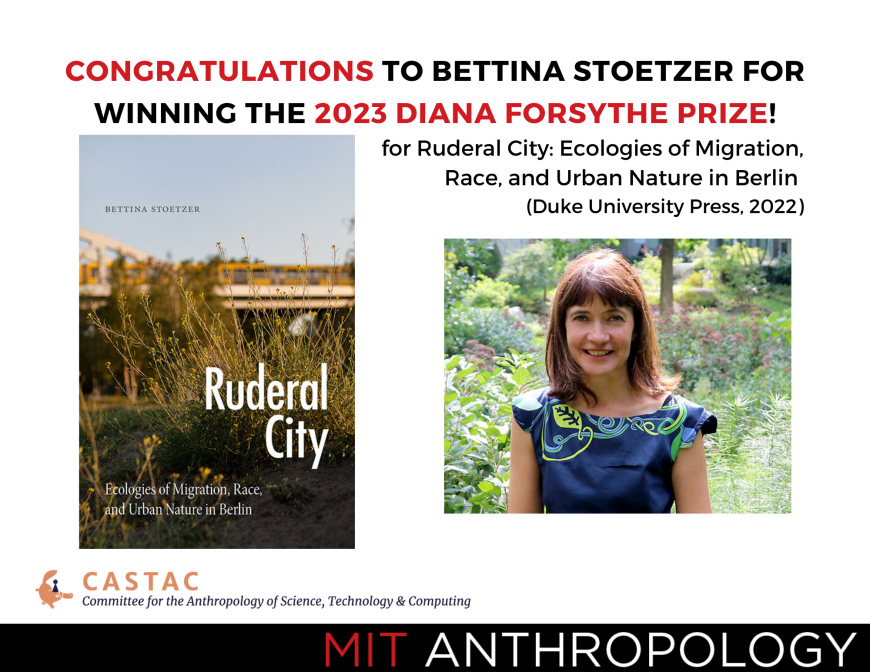 Bettina Stoetzer and book cover of Ruderal City