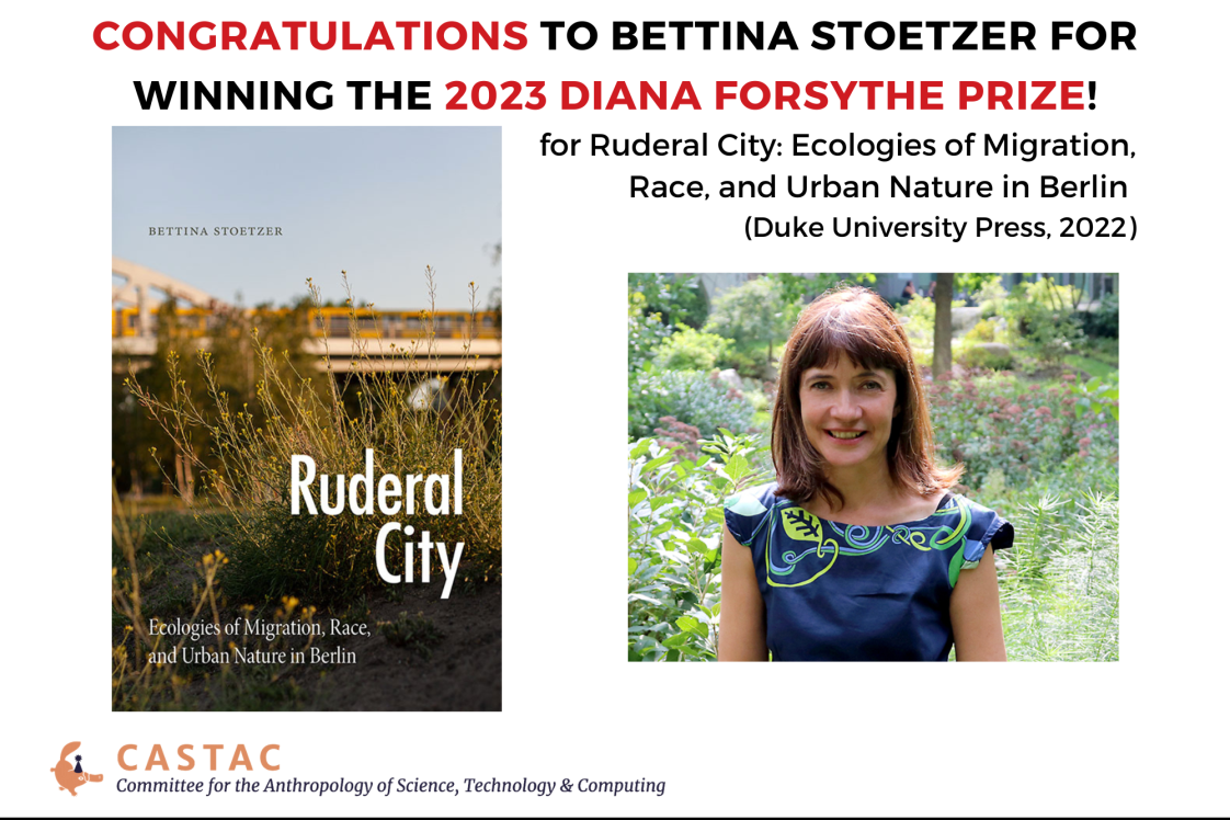 Bettina Stoetzer and book cover of Ruderal City